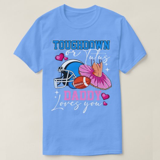 Geslacht onthullen touchdowns of tutus papa matche t-shirt (Design voorkant)