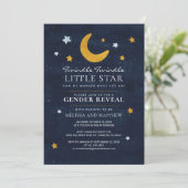 Geslacht onthullen Twinkle Little Moon Star Kaart (Staand voorkant)