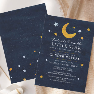 Geslacht onthullen Twinkle Little Moon Star Kaart