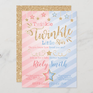 Geslacht onthullen Twinkle Little Star-Baby shower Kaart