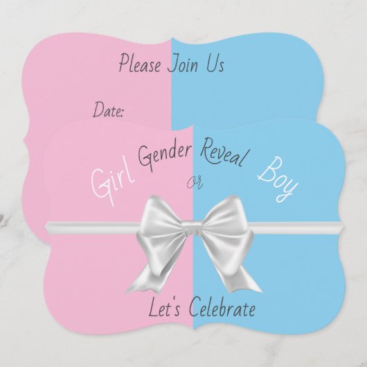 Geslacht onthullen uitnodiging (Voorkant / Achterkant)