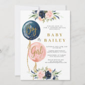 Geslacht onthullen uitnodiging baby shower, ballon (Voorkant)