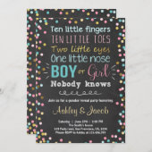 Geslacht onthullen uitnodiging Baby shower Boy of  (Voorkant / Achterkant)
