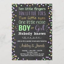 Geslacht onthullen uitnodiging Baby shower Jongen