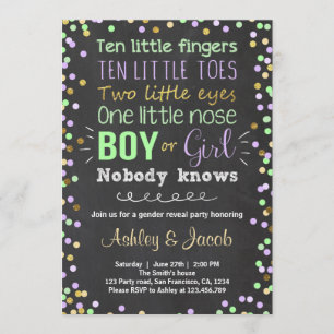 Geslacht onthullen uitnodiging Baby shower Jongen 