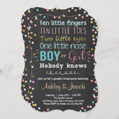 Geslacht onthullen uitnodiging Baby shower Jongen  (Voorkant / Achterkant)