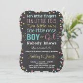 Geslacht onthullen uitnodiging Baby shower Jongen  (Staand voorkant)