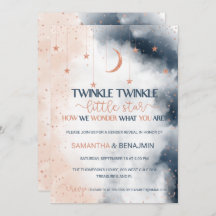 Geslacht onthullen uitnodiging, Blush Pink en Navy