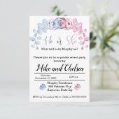 Geslacht onthullen uitnodiging, Hij of zij Bedankkaart (Staand voorkant)