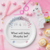 Geslacht onthullen uitnodiging, Hij of zij Papieren Bordje (Feest)