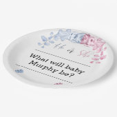 Geslacht onthullen uitnodiging, Hij of zij Papieren Bordje (Gekanteld)