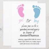 Geslacht onthullen uitnodiging, jongen of meisje, (Voorkant / Achterkant)