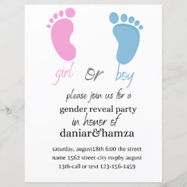 Geslacht onthullen uitnodiging, jongen of meisje, 
