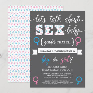 Geslacht onthullen uitnodiging, laten we praten ov kaart