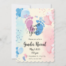 Geslacht onthullen uitnodiging roze of blauw