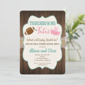 Geslacht onthullen uitnodiging touchdown of tutus (Staand voorkant)