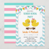 Geslacht onthullen uitnodiging van eenden (Voorkant / Achterkant)