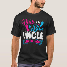 Geslacht onthullen Uncle Pink Blue Uncle Loves You T-shirt