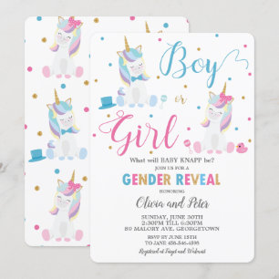 Geslacht onthullen Unicorn Boy of Girl Geslacht Kaart