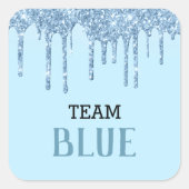 Geslacht onthullen voorspellingen Blue Boy Glitter Vierkante Sticker (Voorkant)