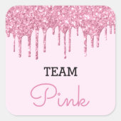 Geslacht onthullen voorspellingen roze meisje glit vierkante sticker (Voorkant)
