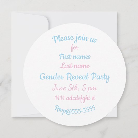 Geslacht onthullen vraagteken uitnodiging (Achterkant)