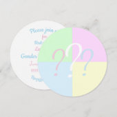 Geslacht onthullen vraagteken uitnodiging (Voorkant / Achterkant)