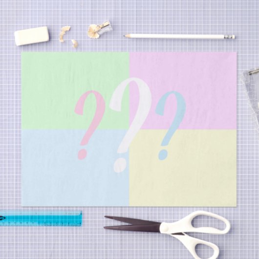 Geslacht onthullen vraagtekenpapier tissuepapier (Craft)