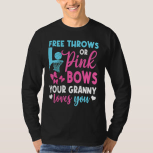 Geslacht onthullen vrije rijen en roze bogen Grann T-shirt