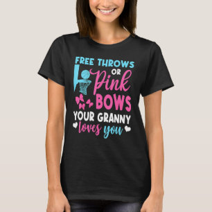 Geslacht onthullen vrije rijen en roze bogen Grann T-shirt