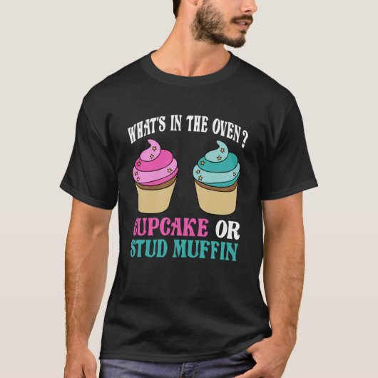 Geslacht onthullen wat er in de oven cupcake of st t-shirt (Voorkant)