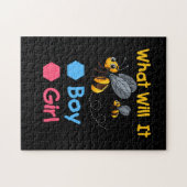 Geslacht onthullen wat het kind of meisjesfamilie  legpuzzel (Horizontaal)