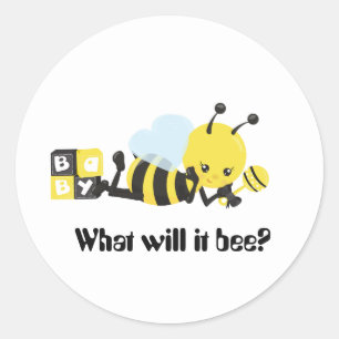 Geslacht onthullen Wat wordt het Bij Ronde Sticker