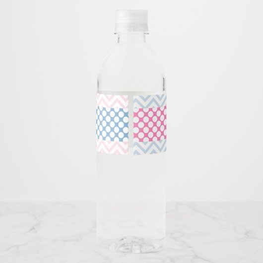 Geslacht onthullen waterfles labels-blauw & roze waterfles etiket (Achterkant)