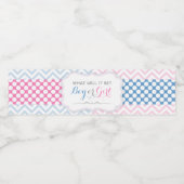 Geslacht onthullen waterfles labels-blauw & roze waterfles etiket (Enkel label)