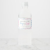 Geslacht onthullen waterfles labels-blauw & roze waterfles etiket (Voorkant)