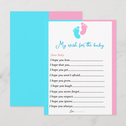 Geslacht onthullen wensen voor baby briefkaart (Voorkant / Achterkant)