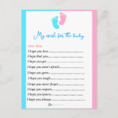 Geslacht onthullen wensen voor baby briefkaart (Voorkant)