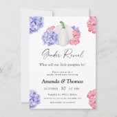 Geslacht onthullen witte pompoen en bloemen kaart (Voorkant)