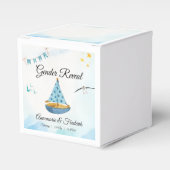 Geslacht onthullen zeilboot bedankdoosjes (Voorkant Zijde)