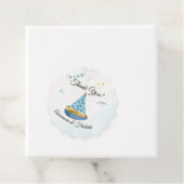 Geslacht onthullen zeilboot bedankjes labels (In situ)