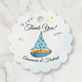 Geslacht onthullen zeilboot bedankjes labels