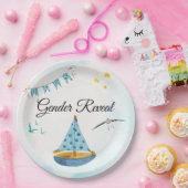 Geslacht onthullen zeilboot papier servet papieren bordje (Feest)