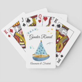 Geslacht onthullen zeilboot pokerkaarten