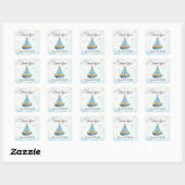 Geslacht onthullen zeilboot vierkante sticker (Vel)