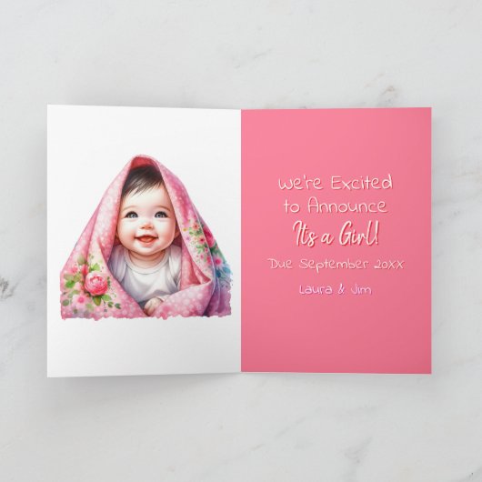 Geslacht onthullen zwart haar baby meisje binnen kaart (Binnen)