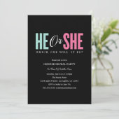 Geslacht onthullen - Zwart | uitnodigen Kaart (Staand voorkant)