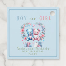Geslacht onthulling baby shower Teddy Bear blauw r
