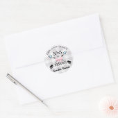 Geslacht onthulling bogen of pijlen baby shower ronde sticker (Envelop)