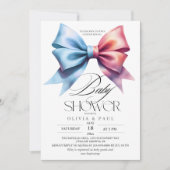 Geslacht onthulling Boog Roze en blauwe Baby Jonge Kaart (Voorkant)